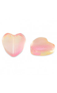 Glasperle 12mm Herz - Peach pink